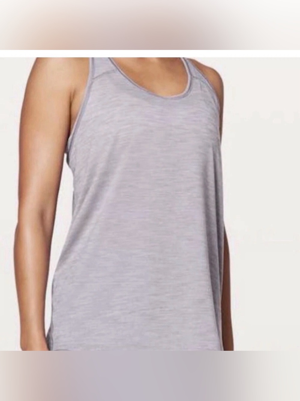 Lululemon Essential Flowy Razorback Dusty Dawn Gray Tank Top Size 6